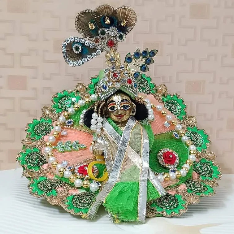 Bal Gopal Ji Three Piece Poshak | Thakur Ji Designer Dress With Pagdi
