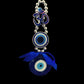 Hanging OM Evil Eye for Car & Door/Office Hanging Good Luck and Prosperity (Color : Silver & Blue)