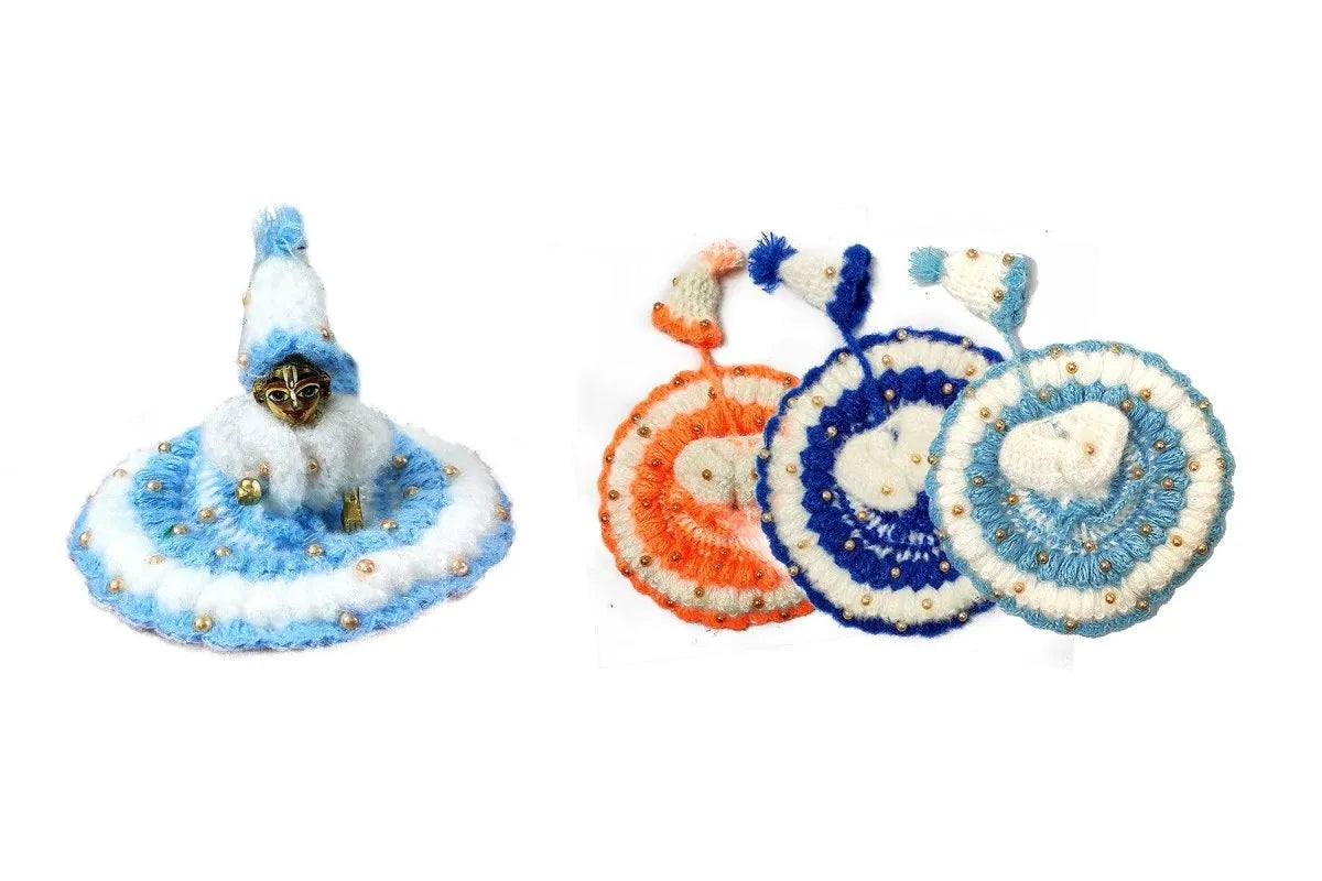 Laddu Gopal Woolen Dress | Krishna ji Designer Woolen Soft Dress | Handmade Laddu Gopal ji Winter Dress (Size 2,4,5)