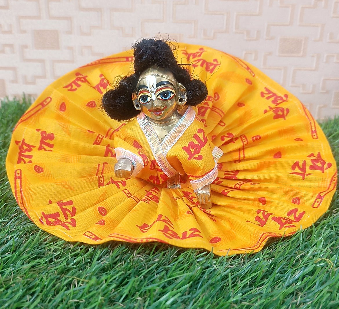 Buy Thakur ji Radhe Print Cotton Poshak | Summer Dress for Laddu Gopal online