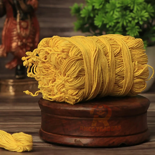 Buy Yellow Cotton Janeu | Sacred Thread Janeu | Janeu for Puja | Pure Cotton Mota Dhaga online